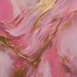 Pink and Gold Abstract Painting