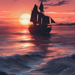 Pirate Ship at Sunset