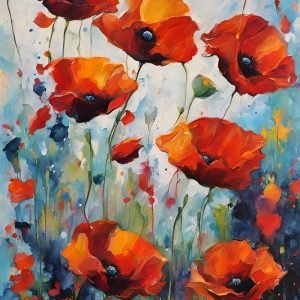 Poppy Field Abstract Painting