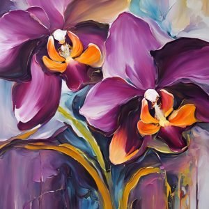 Purple Orchid Abstract Painting