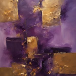 Purple and Gold Abstract Art