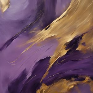 Purple and Gold Abstract Painting