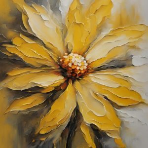 Single Yellow Flower Abstraction