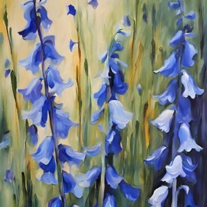 Abstract Blue bell Flower Painting