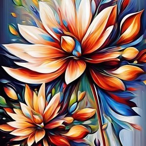 Abstract Bright Colored Flowers