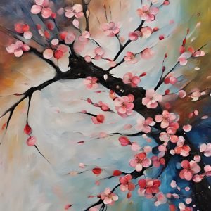 Abstract Cherry Blossom Tree Branch