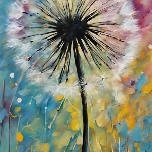 Abstract Dandelion Painting