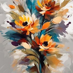 Abstract Flower Bouquet Painting