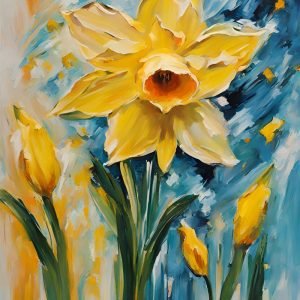 Abstract Painting of a Daffodil
