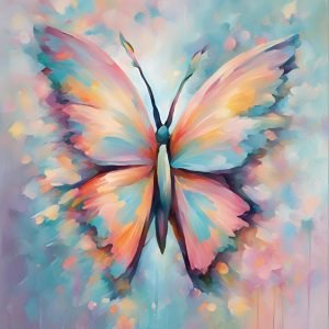 Abstract Pastel Colors Butterfly Painting