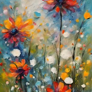 Abstract Wildflower Meadows Painting