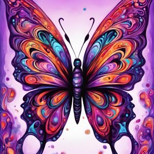 Aesthetic Colorful Butterfly Painting