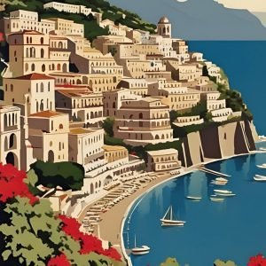Amalfi Italy Coast Painting Poster