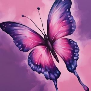 Beautiful Pink and Purple Butterfly Painting