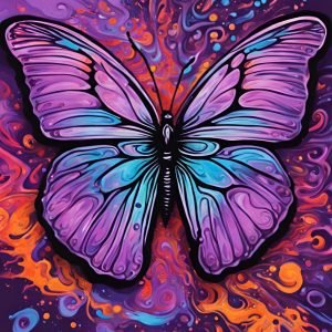 Beautiful Purple Butterfly Painting