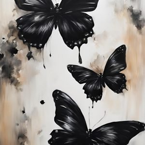 Black Butterflies Painting
