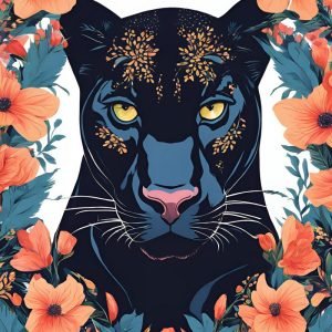 Black Panther Floral Wall Decor