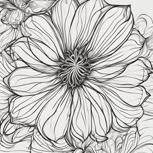 Black and White Flowers Sketch