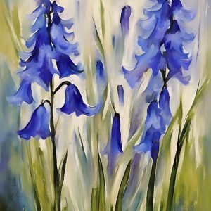 Bluebell Flower Abstract Painting