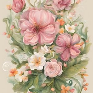 Blush Pink White Orange Flowers