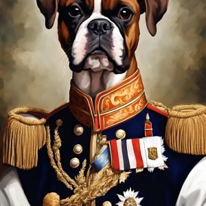 Boxer Dog Portrait as Royalty Painting