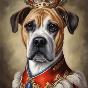 Boxer Dog as King Portrait Painting