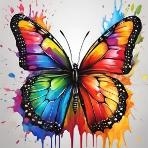 Colorful Abstract Butterfly Framed Wall Decor