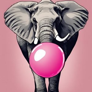 Elephant Blowing Bubble Gum
