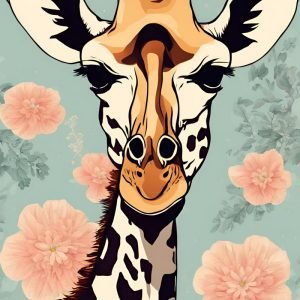 Floral Giraffe Painting for Nursery