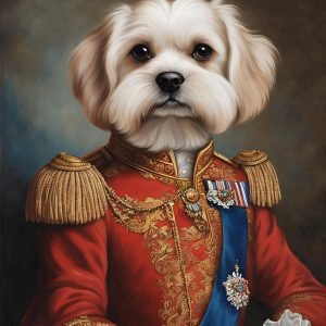 Funny King Dog Portrait Royality Painting