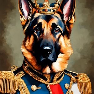 German Shepherd Dog Royalty Portrait Painting