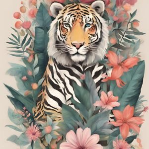 Green Blue Eyed Tiger Painting