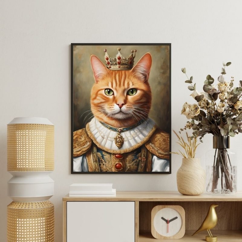 King Ginger Cat Portrait Canvas