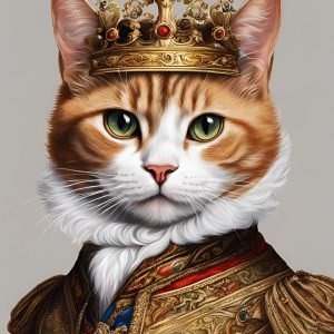 King Ginger Cat Portrait Painting