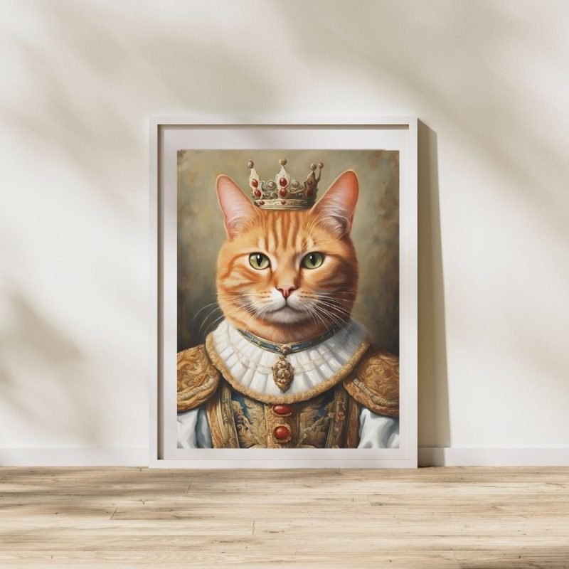 King Ginger Cat Portrait Poster