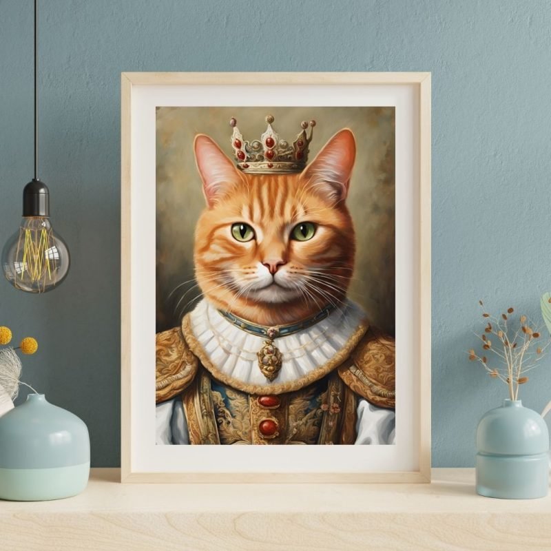 King Ginger Cat Portrait Wall Art