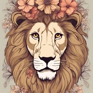 Lion with Flower Crown