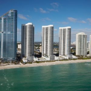 Miami Beach Biscayne Bay Aerial view