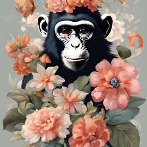 Monkey with Flower Crown