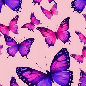 Pink Purple Butterflies Painting