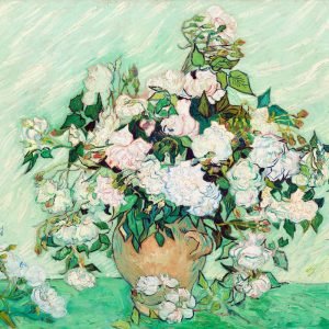Pink Roses in a Vase Vincent Van Gogh