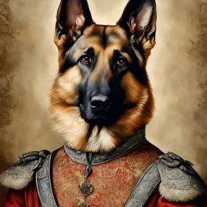 Renaissance German Shepherd Dog Portrait