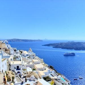 Santorini Island Houses and Seascape