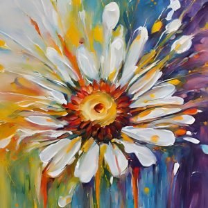 Single Daisy Abstract Painting