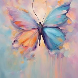 Soft Colors Abstract Butterfly Painting