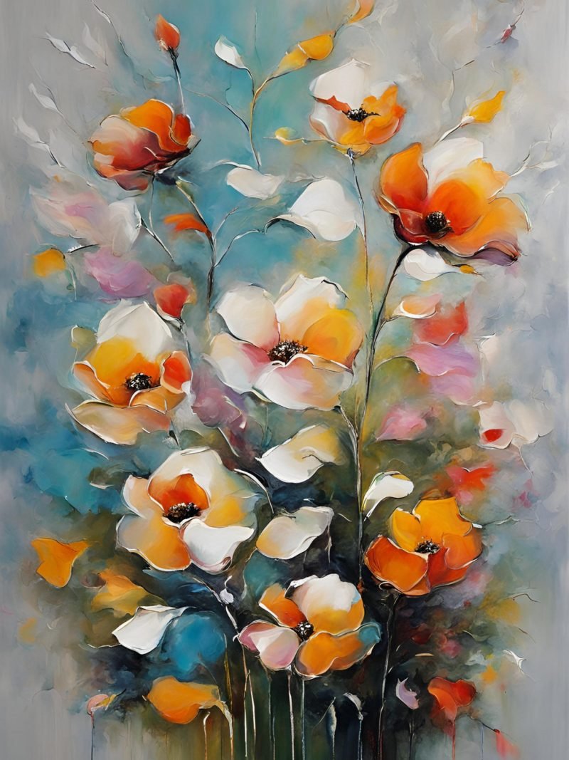 Spring Flower Painting Abstract Flower Paintings Contemporary Floral Painting