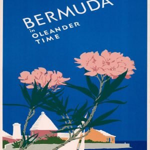 Vintage Bermuda Travel Poster in Oleander Time