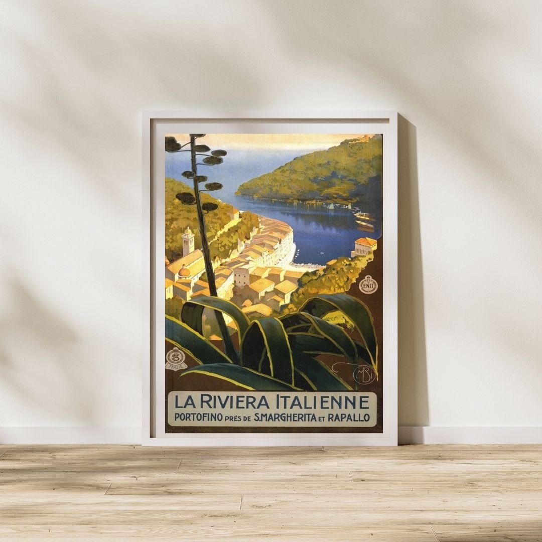 Vintage Italian Riviera Portofino S.Margherita Rapallo Travel Poster Wall Decor
