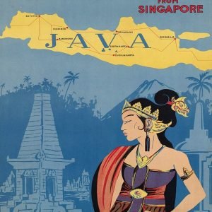 Vintage Java Indonesia Travel Poster