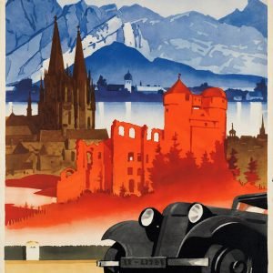 Vintage Motoring in Germany Travel Poster